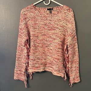 Aqua Pink and Cream Knit Sweater